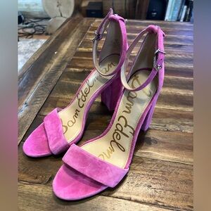 Sam Edelman Yaro Block Heel strap Sandal in hot pink
